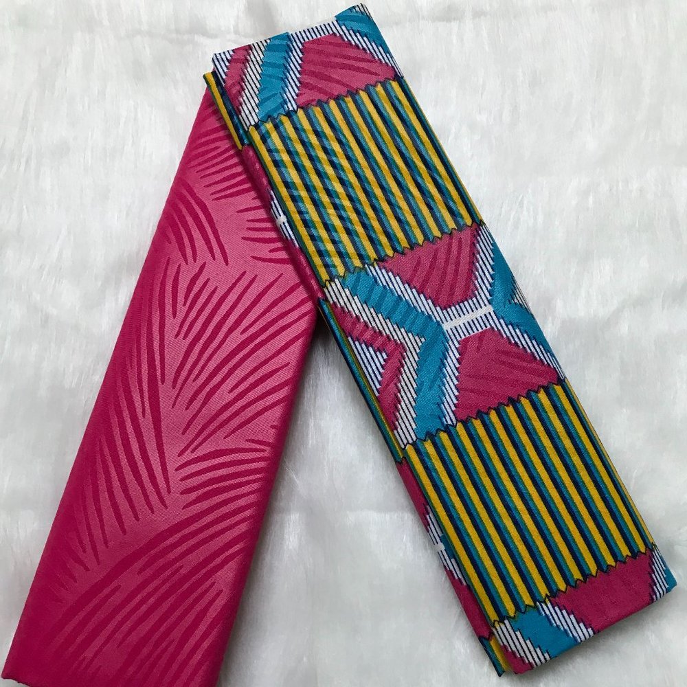 Coordinated African Fabrics; Ankara Wax Prints; 2 Yards by 44 Inches Each